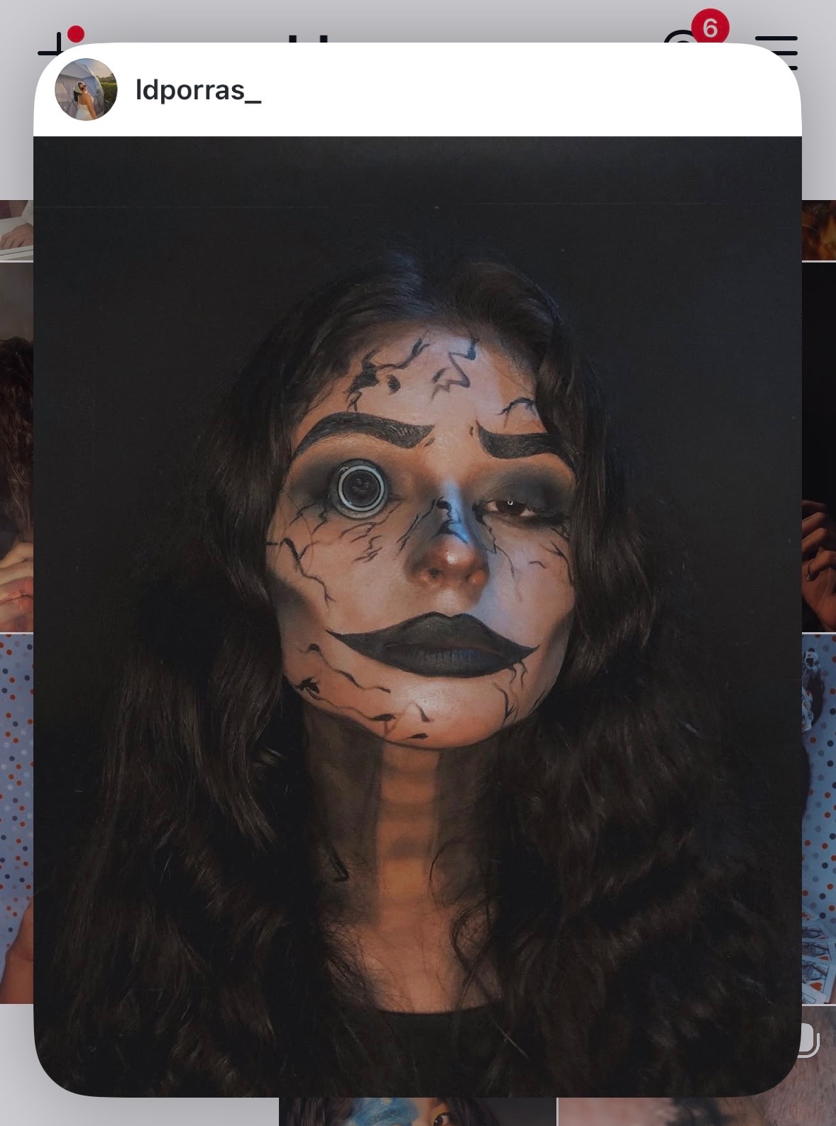 Maquillaje artístico de muñeca de porcelana rota